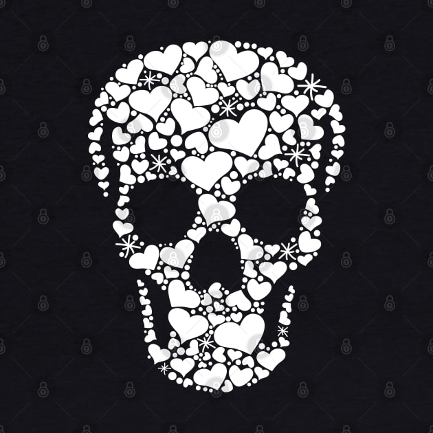 Skull with Hearts by MortemPosts